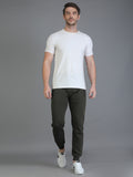 Colvyn Harris Regular Fit Solid Olive Track Pant for Men