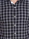 COLVYNHARRIS JEANS Men Black & White Reversible Chekered Casual Shirt