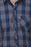 COLVYNHARRIS JEANS Men casualwear Full Sleeve Slim Fit Shirt Collar Grey Blue Luxury Check Shirt