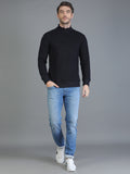 Colvyn Harris Half Zip Heavy Mattie Cotton Navy Blue Sweatshirt for Men