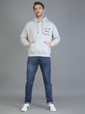 Colvyn Harris Printed Cotton Fleece Hoodie Cement Grey Sweatshirt for Men