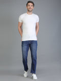 Colvyn Harris Regular Fit Solid Cotton Flat Hard Bata Wash Dark Jeans for Men