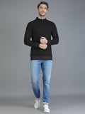 Colvyn Harris Half Zip Heavy Mattie Cotton Black Sweatshirt for Men
