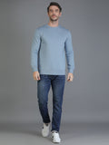 Colvyn Harris Cotton Fleece Crew Neck Dust Blue Sweatshirt for Men