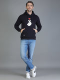Colvyn Harris Cotton Fleece Hoodie Navy Blue Sweatshirt for Men