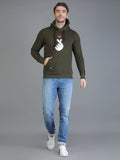 Colvyn Harris Cotton Fleece Hoodie Olive Sweatshirt for Men