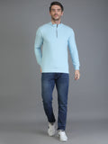 Colvyn Harris Half Zip Heavy Mattie Cotton Sky Blue Sweatshirt for Men