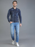 Colvyn Harris Full Sleeve Regular Winter Hard Wash Blast Navy Jacket for Men