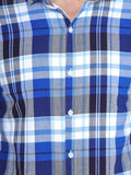 COLVYNHARRIS JEANS Men Blue and White Reversible Chekered Casual Shirt