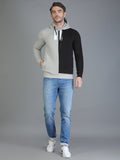 Colvyn Harris Cotton Fleece Hoodie Cement Grey & Black Sweatshirt for Men