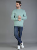 Colvyn Harris Cotton Fleece Crew Neck Sea Green Sweatshirt for Men
