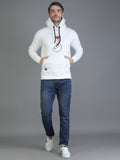 Colvyn Harris Cotton Fleece Hoodie White Sweatshirt for Men