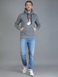 Colvyn Harris Cotton Fleece Hoodie Grey Sweatshirt for Men