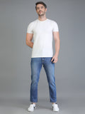 Colvyn Harris Regular Fit Mid Rise Cotton Flat Knit Bata Wash Jeans for Men