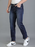 Colvyn Harris Regular Fit Solid Cotton Flat Bata Wash Dark Jeans for Men