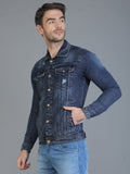 Colvyn Harris Full Sleeve Regular Winter Hard Wash Blast Navy Jacket for Men