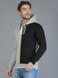 Colvyn Harris Cotton Fleece Hoodie Cement Grey & Black Sweatshirt for Men