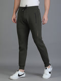 Colvyn Harris Regular Fit Solid Olive Track Pant for Men