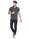 COLVYNHARRIS JEANS Men Black & White Reversible Chekered Casual Shirt