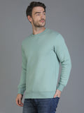 Colvyn Harris Cotton Fleece Crew Neck Sea Green Sweatshirt for Men