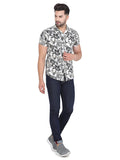 COLVYNHARRIS JEANS Men White and Black Floral Printed Reversible Casual Shirt