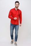 COLVYNHARRIS JEANS Men casualwear Full Sleeve Shirt Collar Luxury Red Shirt