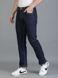 Colvyn Harris Regular Fit Mid Rise Cotton Flat Knit Raw Wash Jeans for Men