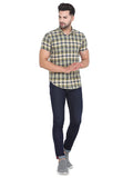 COLVYNHARRIS JEANS Men Yellow Reversible Chekered Casual Shirt