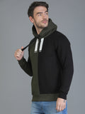 Colvyn Harris Cotton Fleece Hoodie Olive & Black Sweatshirt for Men