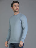 Colvyn Harris Cotton Fleece Crew Neck Dust Blue Sweatshirt for Men