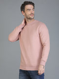 Colvyn Harris Cotton Fleece Crew Neck Peach Shade Sweatshirt for Men