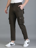 Colvyn Harris Regular Fit Multi-Pockets Brown Cargo Pant for Men