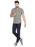 COLVYNHARRIS JEANS Men Light Brown Digital Printed Casual Shirt