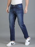 Colvyn Harris Regular Fit Mid Rise Cotton Flat Knit Hard Bata Wash Jeans for Men
