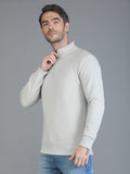 Colvyn Harris Half Zip Heavy Mattie Cotton Cement Sweatshirt for Men