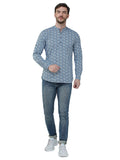 COLVYNHARRIS JEANS Men Casualwear Full Sleeve Slim Fit Printed Shirt Sky Blue