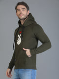 Colvyn Harris Cotton Fleece Hoodie Olive Sweatshirt for Men
