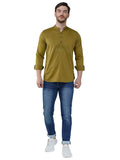 COLVYNHARRIS JEANS Men Casualwear Full Sleeve Slim Fit Olive Shirt