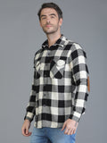 Colvyn Harris Slim Fit Black & White Check Shirt for Men with Pocket