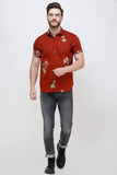 COLVYNHARRIS JEANS Men Slim Fit Casual Shirt Maroon
