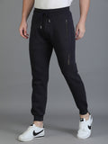 Colvyn Harris Regular Fit Solid Navy Blue Track Pant for Men