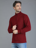 Colvyn Harris Half Zip Heavy Mattie Cotton Maroon Sweatshirt for Men