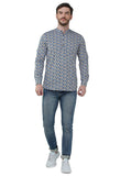 COLVYNHARRIS JEANS Men Casualwear Full Sleeve Slim Fit Printed Shirt Blue
