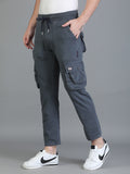 Colvyn Harris Regular Fit Multi-Pockets Grey Cargo Pant for Men