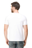 Men's Half Sleeves Round Neck Slim Fit White T-shirt
