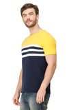 Men's Half Sleeves Round Neck Slim Fit Yellow T-Shirt colvynharris