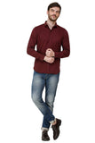Mens Maroon Regular Fit Casual Shirts