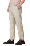 Mens Cream Loose Fit Casual Trouser