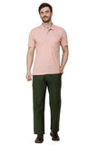 Mens Green Loose Fit Casual Trouser
