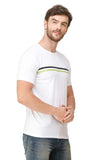 Men's Half Sleeves Round Neck Slim Fit White T-shirt